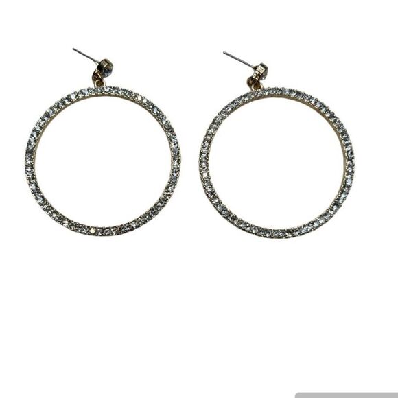 Cubic Zirconia Hoop Earrings - Picture 2 of 5